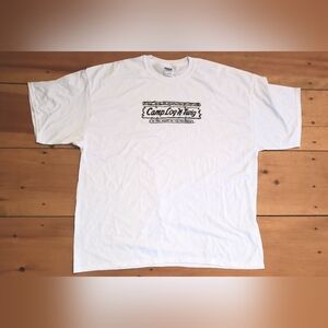 Vintage Camp Log-N-Twig T-shirts are new Old Stock. 50/50 Cotton/Polyester.